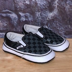 Vans Infant Slip On V Crib Checkered Shoes NWOB
